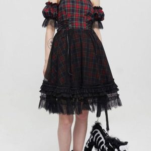 Laced Tartan Dress