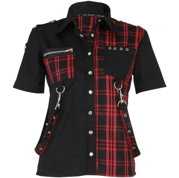 Unisex Tartan (Black) (Red) Shirt