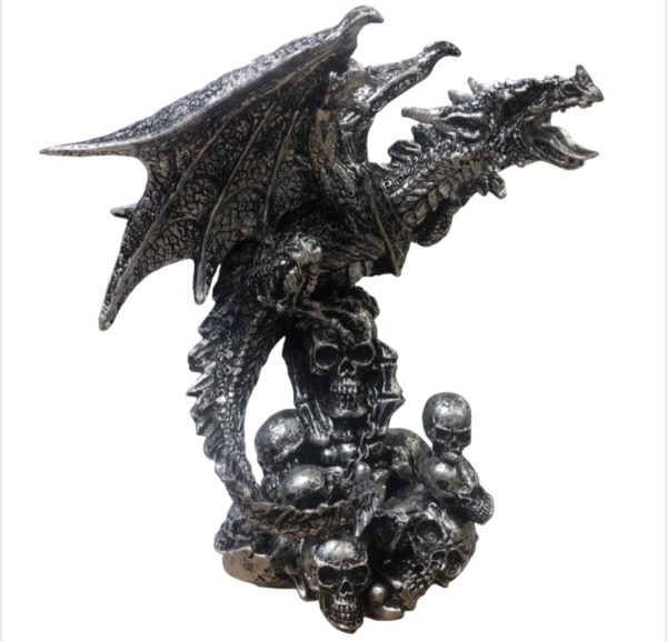 SACRED Black Silver Dragon Ornament (19cm)