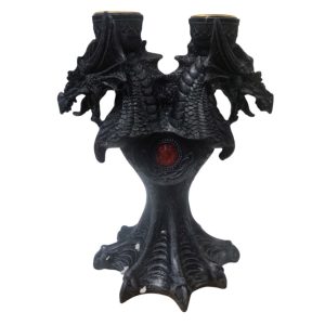 SACRED Crystal Top Red Silver Skull Dragon Ornament (17cm)